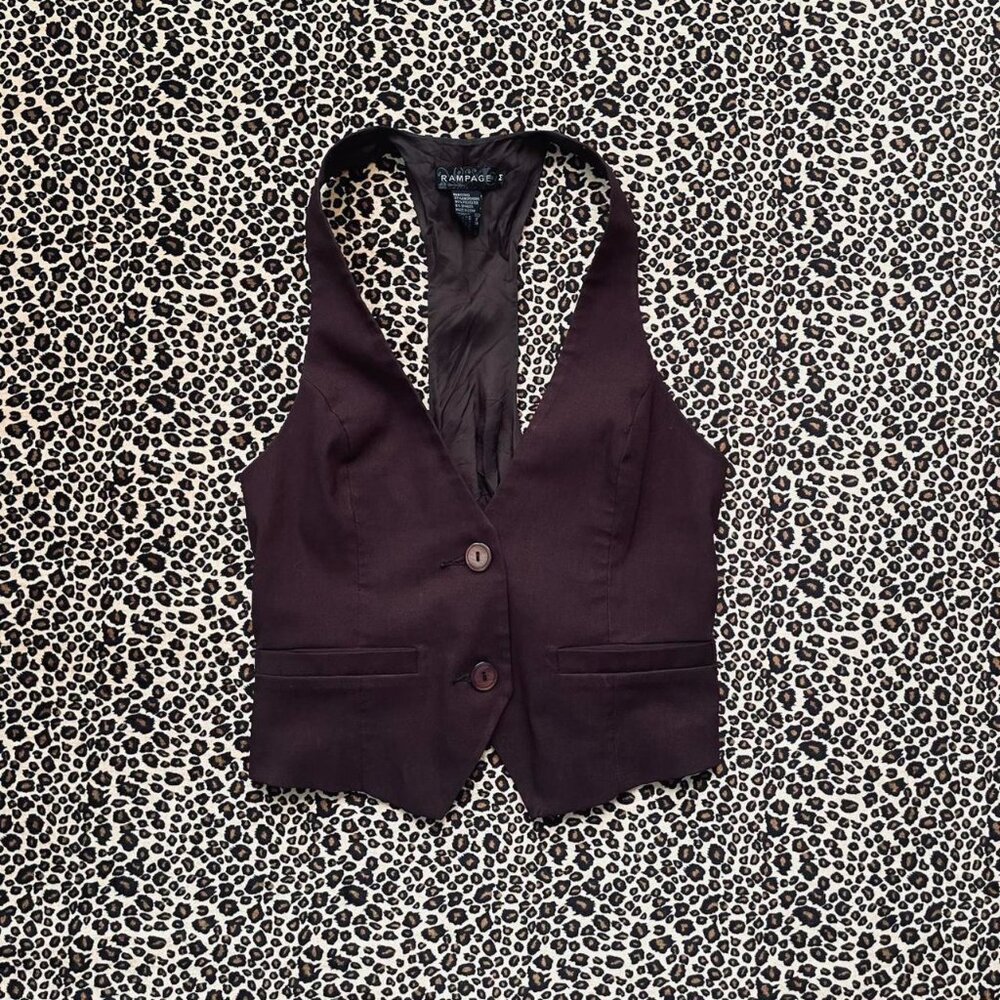 vintage brown crop vest - Picture 1 of 7